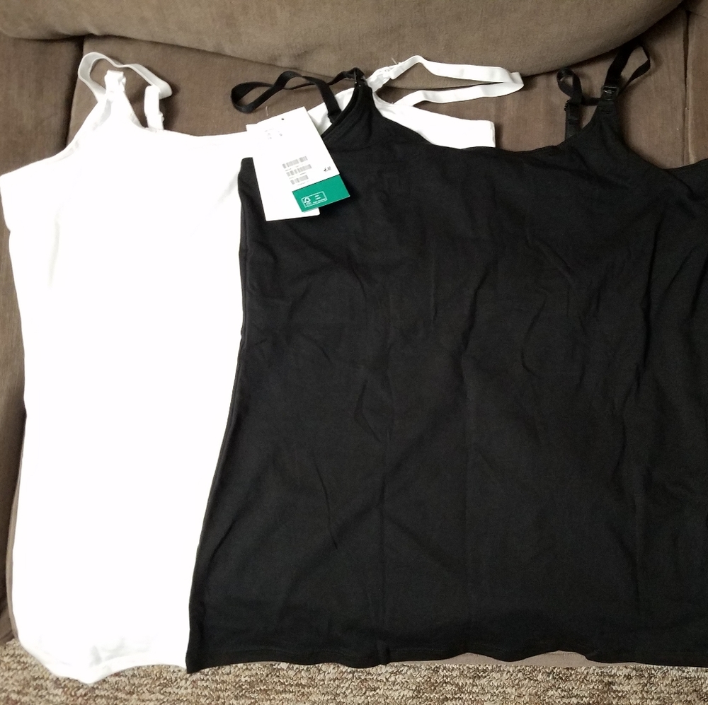 H&M Nursing Tank Tops - Set of 2 - White & Black